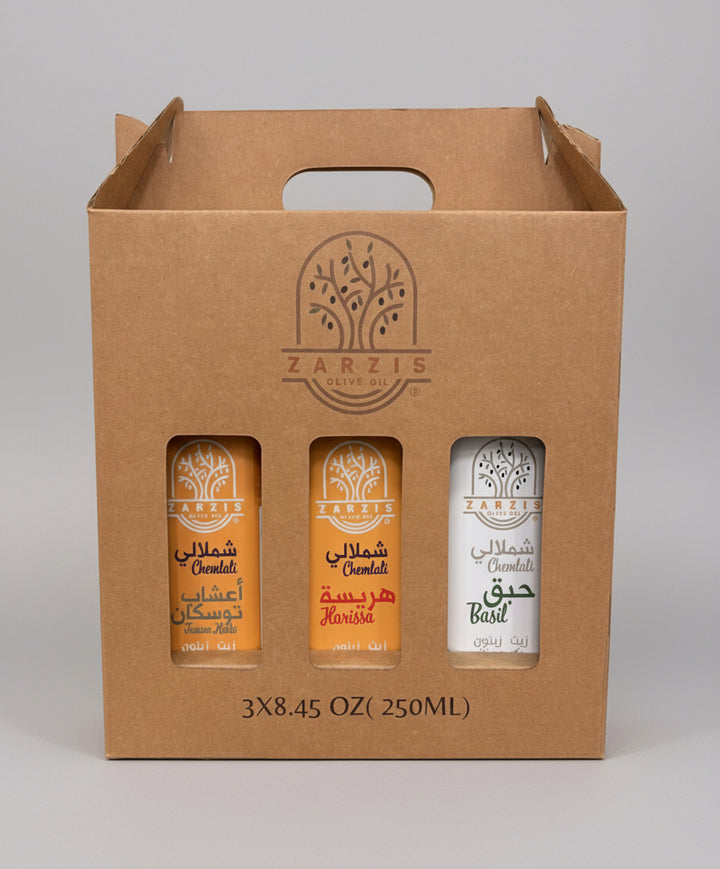 Trio of Infused Organic Olive Oils – Garlic + Lime + Habanero  (3 × 250 ml)