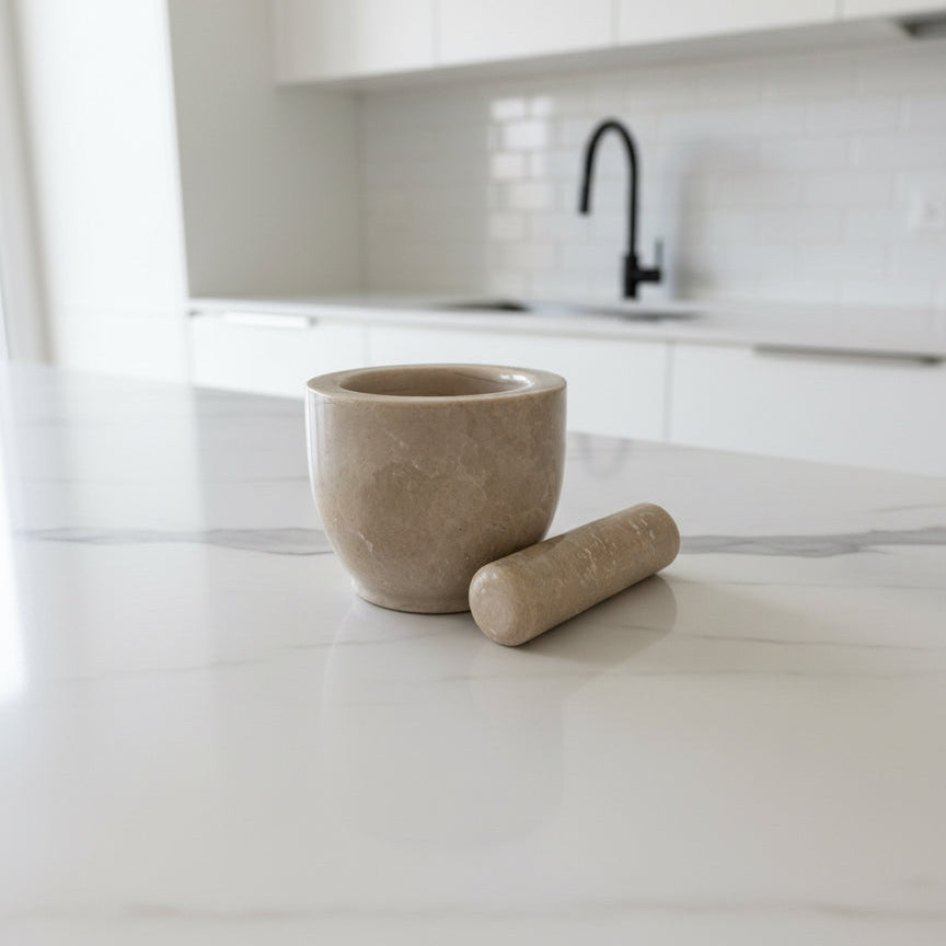 Marble Mortar &amp; Pestle — Handcrafted Elegance for Your Kitchen