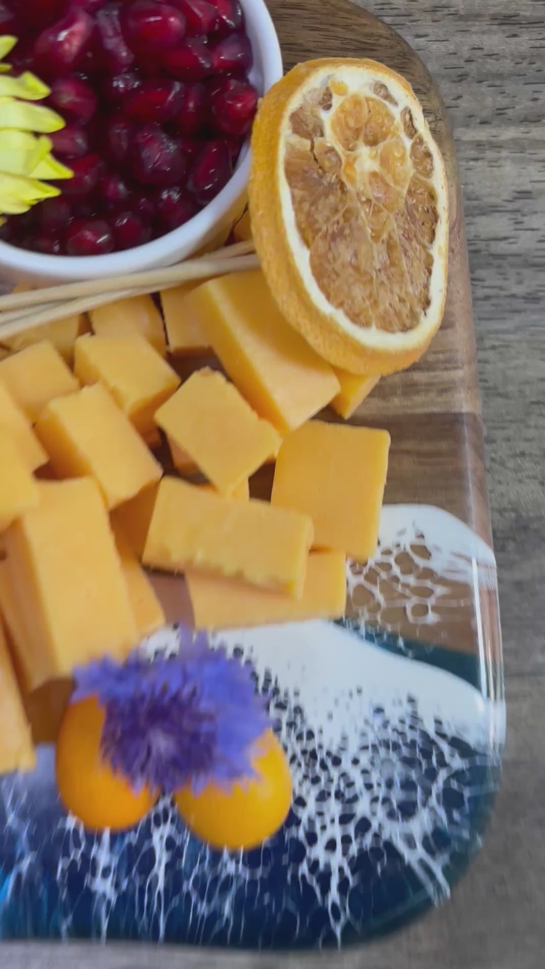 The Artisan Resin Board plus Cheese & Fruit